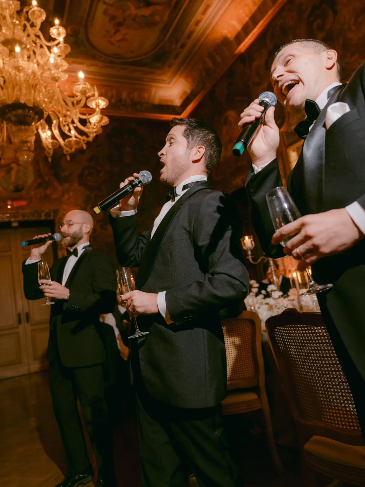 Musicians performing at a reception